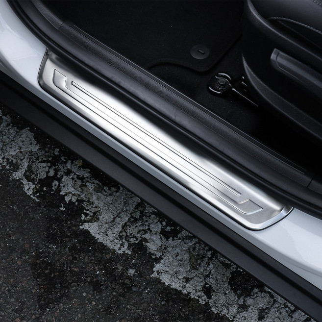 카스타 호환 더뉴 셀토스 차량 튜닝 용품 도어스커프 커버 스테인레스 도어스탭, 실버_Silver, 기타, [외부] 도어스커프