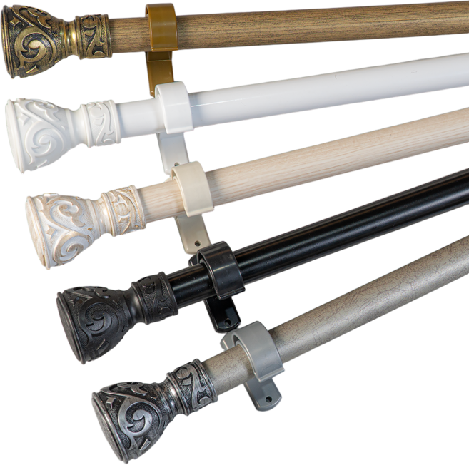 모던뷰 25mm 그레이스 거실 창문 길이조절 커튼봉 커텐봉 세트, [골드]