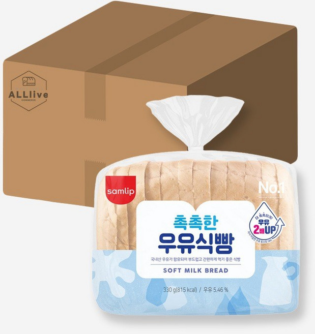 삼립 촉촉한 우유식빵 SOFT MILK BREAD, 330g, 3개