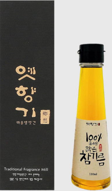 옛향기마을방앗간 참기름 /국내산/맛있고 고소한 저온압착 전통수제기름, 1개, 110ml