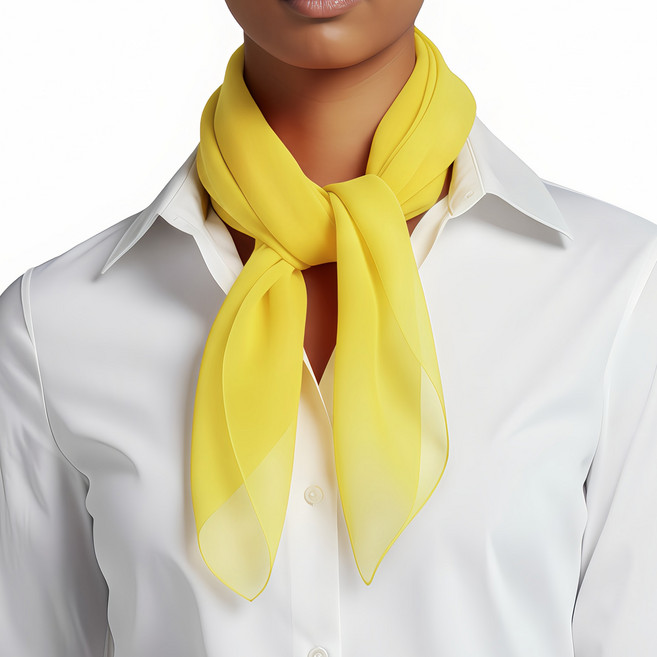 베이직센스 여성 쉬폰 무지 정사각 쁘띠 스카프 데일리 간절기 목 머플러