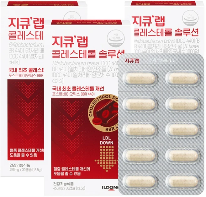 지큐랩 콜레스테롤 솔루션 일동제약 450g, 30정, 3개 - 쿠팡