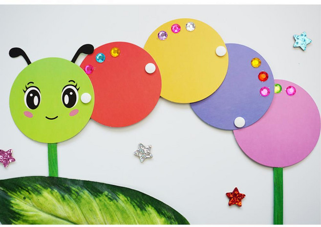 4-5월 꾸미기 재료 애벌레 나비 성장과정 스티커 4인 유치원 학원 표현력 방과후 아트, 1개