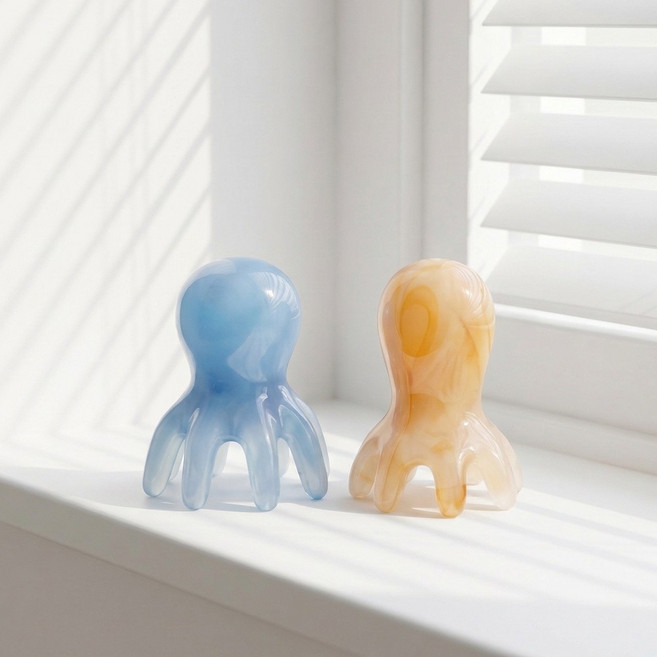 위드핏 대형 문어괄사 아이스 카푸치노 두피 얼굴 괄사 마사지기 세트, 아이스 카푸치노 문어괄사 세트, 1개