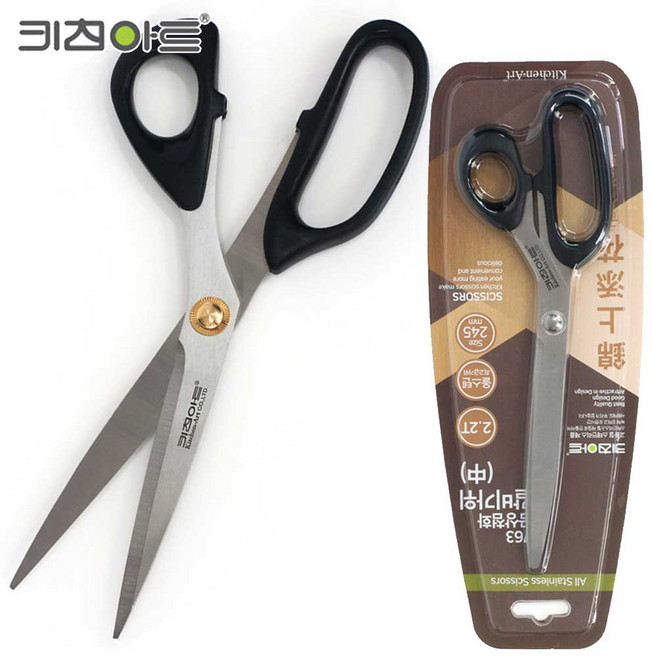 키친아트 금상첨화 스텐 주방 고기 갈비 가위 중(763), 1개
