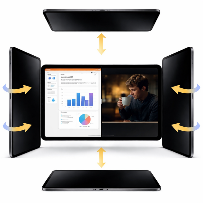 [360도 프라이버시] 아이패드 프로11 / 에어10.9 사생활보호 강화유리 필름 4방향 차단 자문방지 코딩 9H, 1개, 10.9인치/11인치