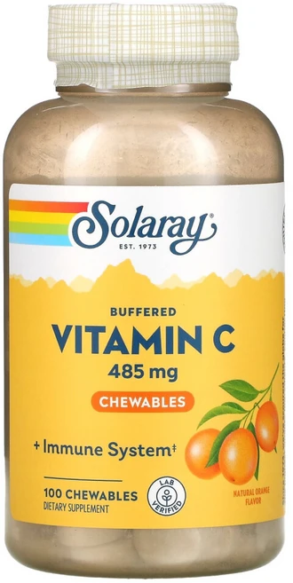 솔라레이 완충형 비타민C 츄어블 오렌지 500mg 츄어블 100정, 1개 - 쿠팡