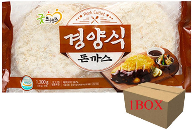 굿프랜즈 경양식돈까스 1box (1300g x8), 8개, 1.3kg