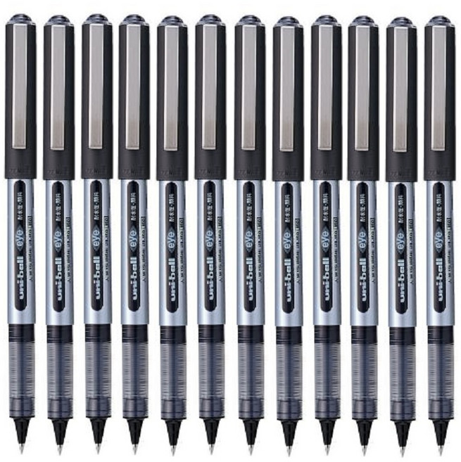 유니볼 아이 수성 볼펜 UB-150 12자루 1다스 타 + 사은품(3M 포스트잇 653 100매), 블랙 + 사은품