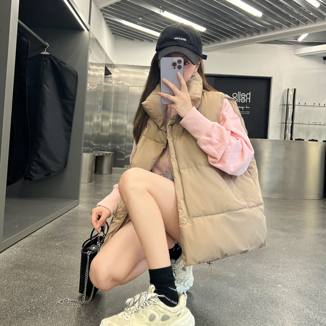 NUNUHANA 여성 오버핏 면조끼 #A05