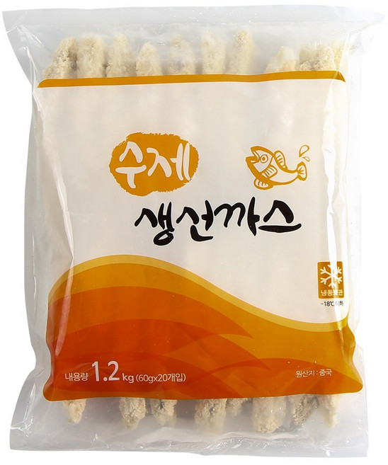 수제 생선까스 1.2kg 냉동 업소용 식자재 가정용 간식 간편조리, 1개