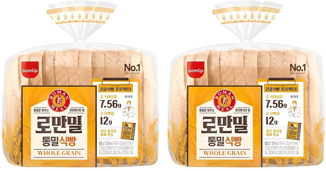 삼립 로만밀 통밀식빵, 420g, 2개