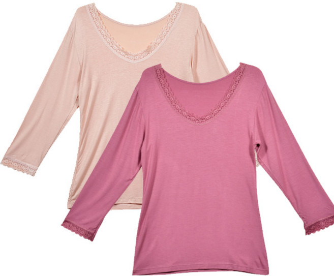 국내생산 여성 자연 섬유 레이스 8부 런닝 상의 내복 내의 잠옷 실내복