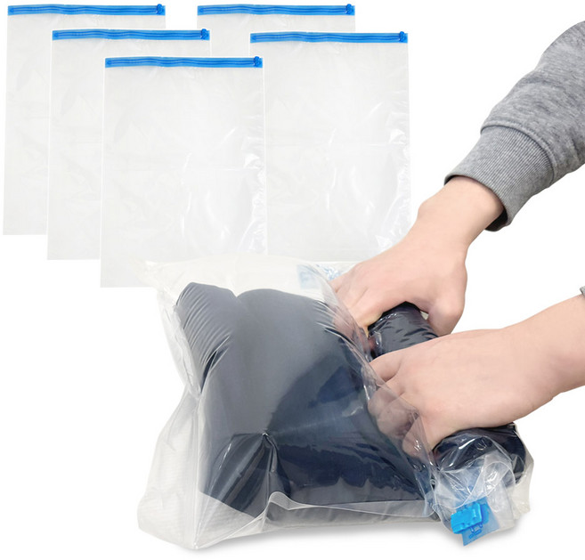 카마모 청소기 필요 없는 맨손 압축팩 소형 5개 세트, 1개, 5개입