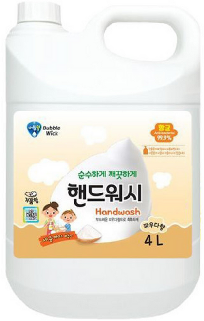 핸드워시 대용량 순 손세정제 리필 물비누 손비누, 4L, 1개