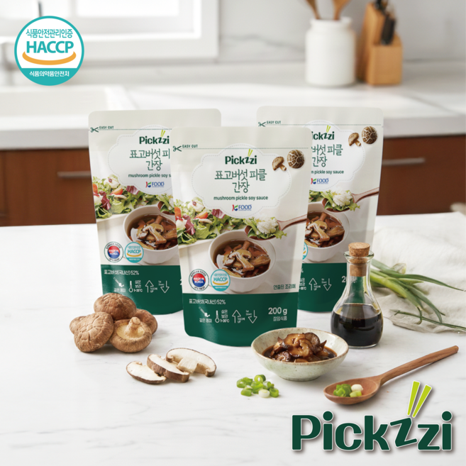 픽찌 표고 버섯 피클 장아찌 200g 간장맛, 1개