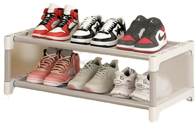 맙소샵 슬림폭 다용도 조립식 신발정리대 2단 60cm HR004, 혼합색상, 1개