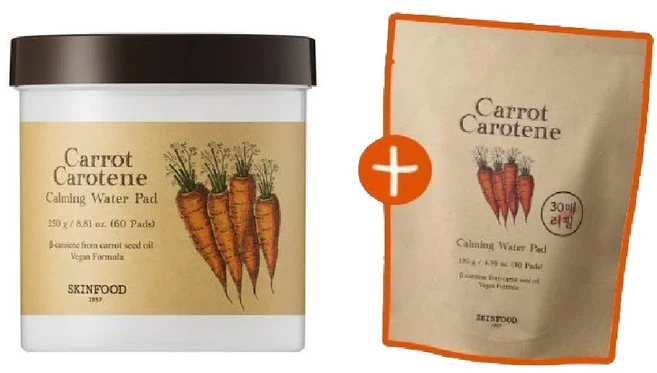 PicknGO 스킨푸드 캐롯 카로틴 카밍 워터 패드 본품1개 + 리필1개 PG0037, 1개입, 1개 - 쿠팡