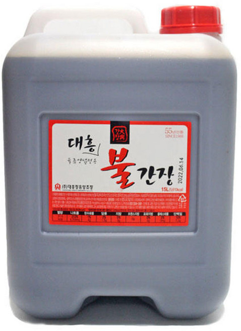 대흥불간장 대흥간장 불고기 간장 식당용 말통 15L 업소용 대용량 [원산지:국산], 대흥불간장 대흥간장 불고기 간장 식당용 말통 15L 업, 1개