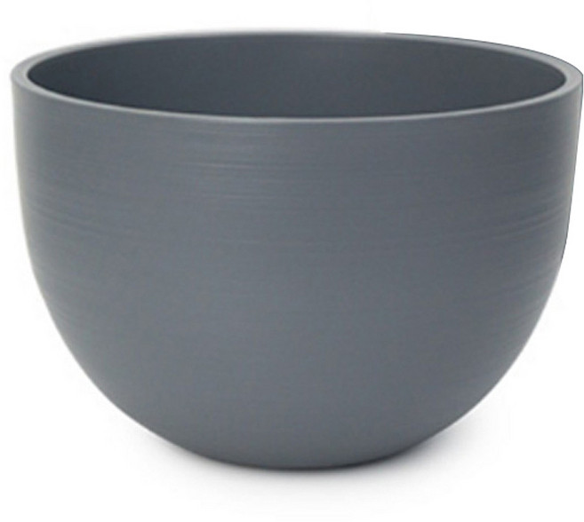 원형플리츠 세라믹스타일 인테리어 거실 플라스틱화분, 그레이, 1개