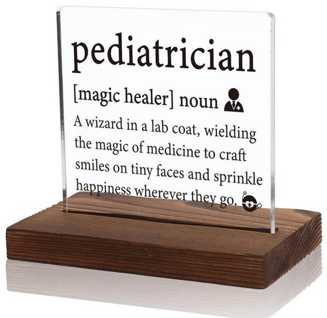 류마티스 전문의 선물 이동성 마술사 책상 명판 류마티스 전문의 사무실 장식 관절염 의사 감사 선물 영감을 주는 인용문이 있는 아크릴 책상 명판 25.4 x 25.4 x, Pediatrician