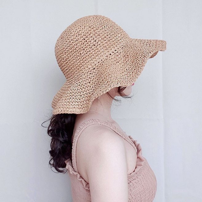 이코마켓 와이어 둘레조절 밀짚모자 벙거지모자 버킷햇 라탄 왕골모자 해변모자 비치 바캉스 여름휴가모자