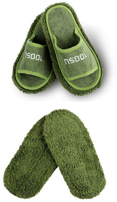 백수 클린 청소슬리퍼 + 리필 패드 세트 소, 1세트, 그린티