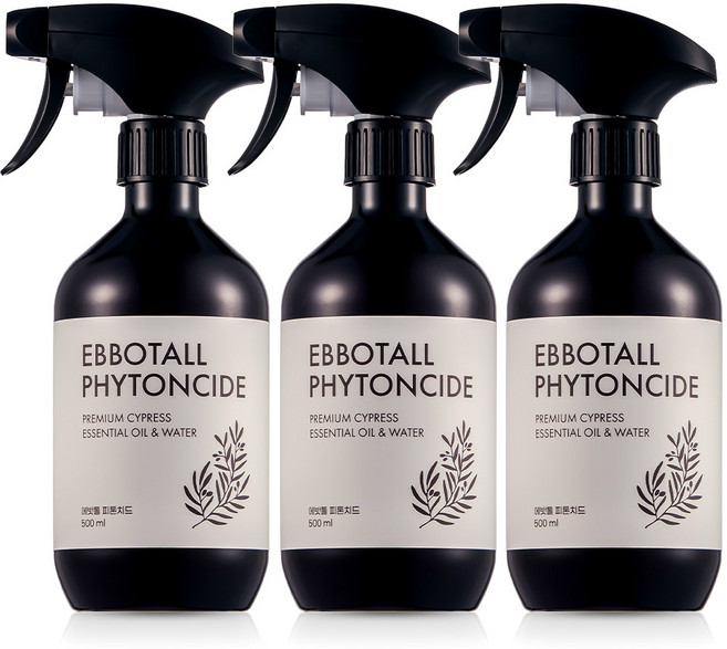 에밧톨 천연 피톤치드 원액 편백스프레이 100% 에센셜오일, 3개, 500ml