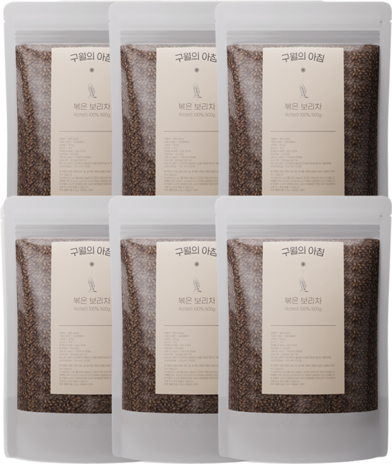 2위 - 구월의아침 매일 쪄서볶은 국산 보리차, 500g, 1개입, 6개