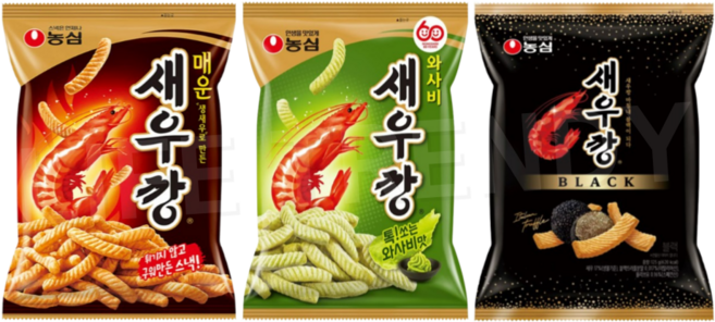 농심 매운 새우깡 + 와사비 새우깡 + 새우깡 블랙 3종세트, 1개, 매운새우깡, 와사비새우깡, 새우깡 블랙