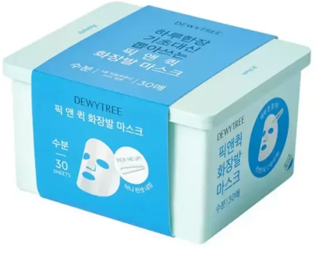 듀이트리 뽑아쓰는 픽앤퀵 화장발 수분 마스크팩 30매 1개, 듀이트리 뽑아쓰는 픽앤퀵 화장발 수분 마스크팩, 30매