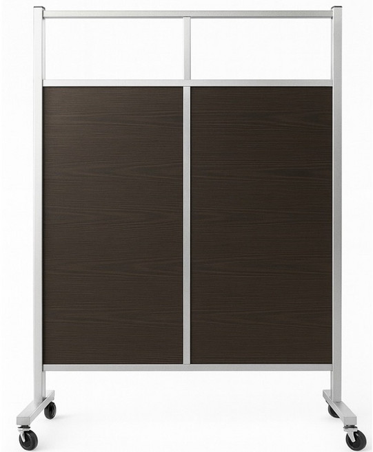 이동식 스탠드형 파티션 바퀴형 사무실 공간분리 칸막이 1단 1350, 월넛/하단부(스톱퍼이동식)