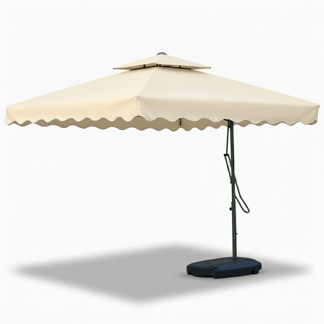 리브포어스 심플 대형 사각 파라솔 전원주택 마당 정원 야외용 테라스 루프탑 테라스 야외 편의점 카페, 심플사각_아이보리