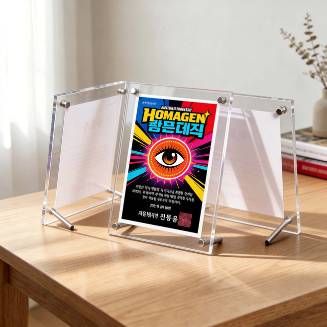 두툼한 모던 감성 아크릴 액자 스탠드, 1개, 투명