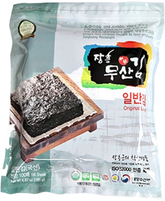 장흥무산김 일반김 100매 1봉, 195g, 1개