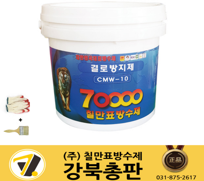 칠만표 결로방지제 4kg (장갑+붓) 곰팡이 결로방지 실리카 규조토 페인트 베란다 실내용 CMW-10, 백색, 1개, 4L