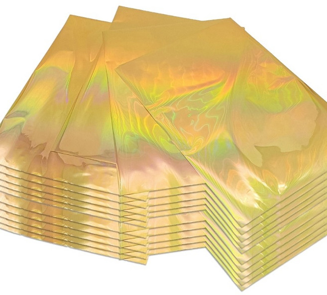 50 시트 크리에이티브 황금 반응성 호일 명함을위한 4 개의 전송 포일 용지, 레이저 골드
