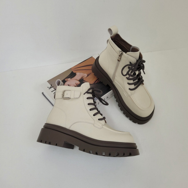 스텔라 레이스업 통굽 워커 (6cm 2color)