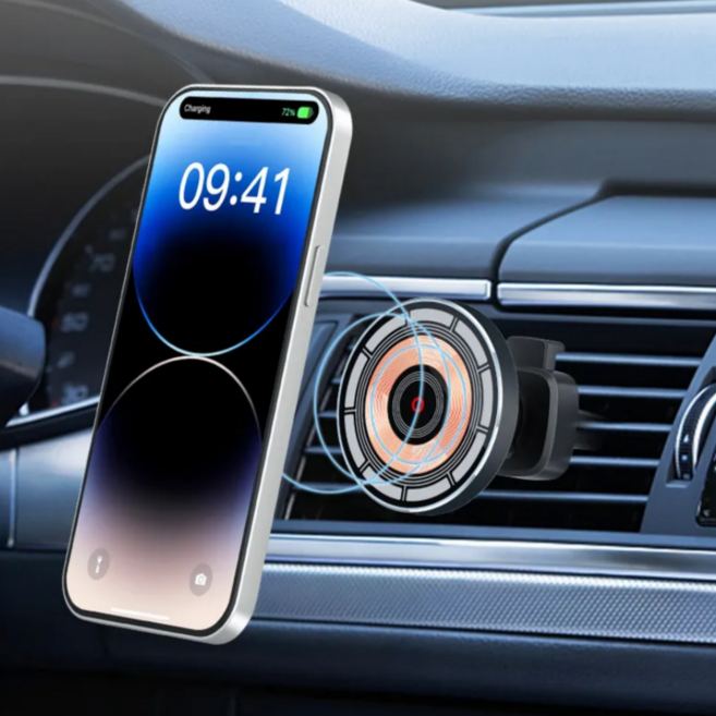 비오 마그네틱 무선 충전 차량용 거치대 맥세이프 차량 충전기, 30W