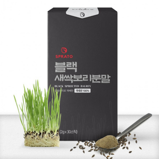 스프라토 블랙 새싹보리 분말 스틱 30p, 60g, 2개