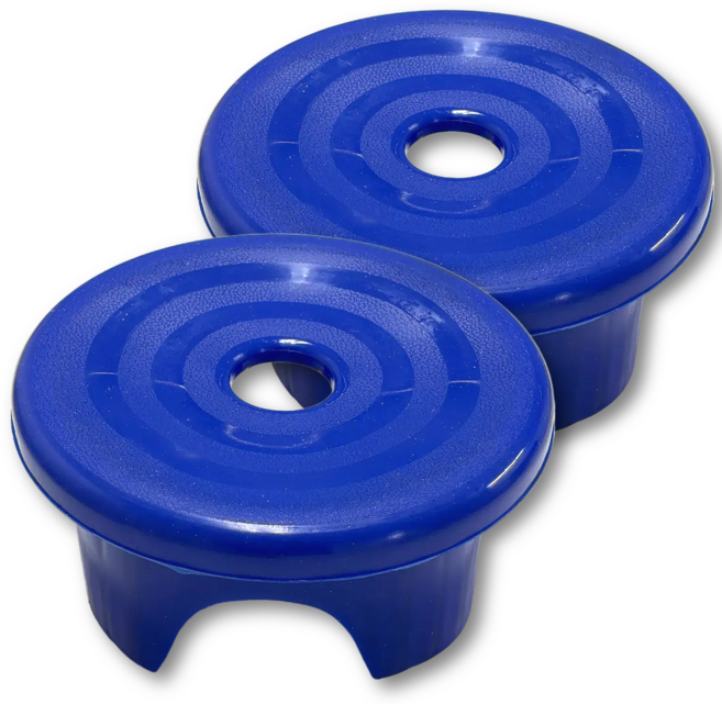 나코 플라스틱 낮은 원형 보조 등받이없는 간이의자, 2개, 블루