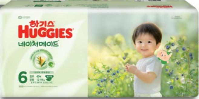 하기스 신형 네이처메이드 기저귀 밴드형 남여공용, 6단계, 40매