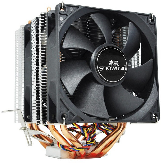 冰曼 snowman CPU散熱器 雙塔四銅管 9cm靜音風扇 Intel/AMD多平台, 無光, 1個, m-x4