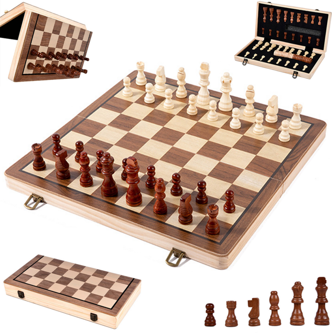 Kdo 원목 접이식 자석 체스판 세트 39 x 39cm, 1개