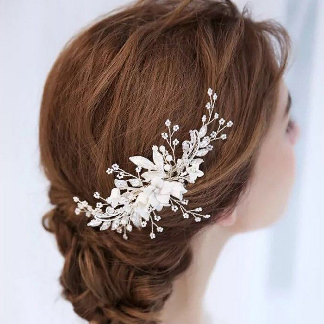 헤어코사지 혼주 결혼식 한복 머리장식 한복뒤꽂이 웨딩 헤어핀