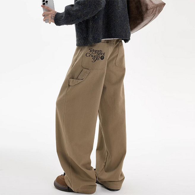 빈티지 자수 와이드 벌룬핏 카펜터 팬츠 MP2925