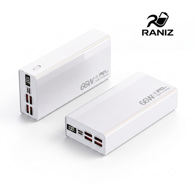 Yunivo 50000mah 대용량 보조배터리 66W 고속충전 캠핑 보조배터리, 흰색, K60