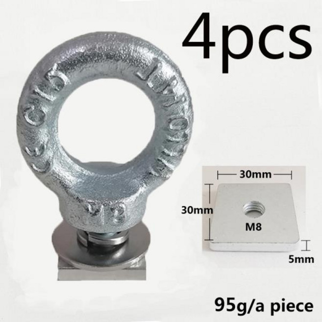 독일 표준 리프팅 링 앵커 패스너 M8 # 아이볼트 스퀘어 너트 DIN580 자동차 루프 랙 툴레 휘스프바 야, 한개옵션2, 01 CHINA, 08 DINM8-30305- 4pcs