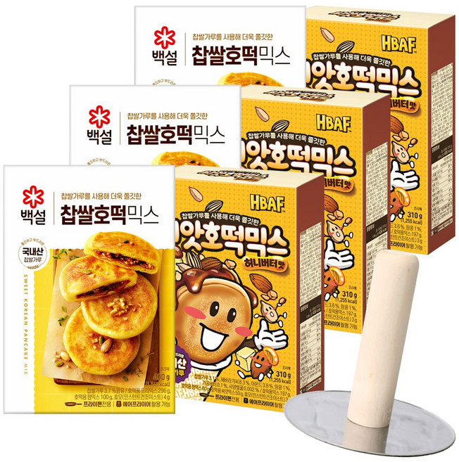 찹쌀호떡믹스400g+씨앗호떡믹스허니버터310g+(증정)누르개, 3세트, 710g