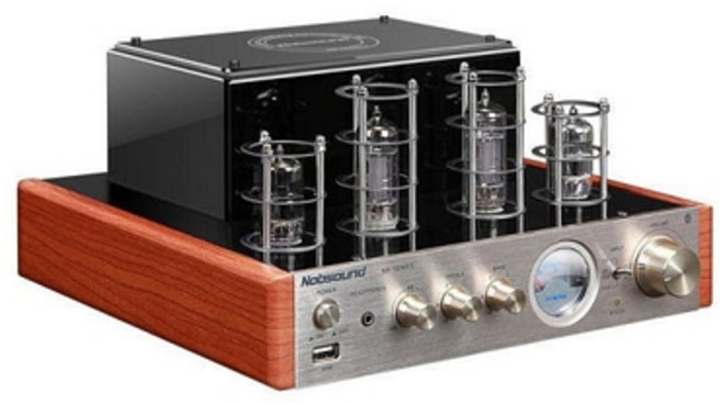 앰프 블루투스 진공관 Nobsound 6P1 스테레오 6N2 리시버 튜너 MS10D, 블랙 블루투스 동축케이블 모델